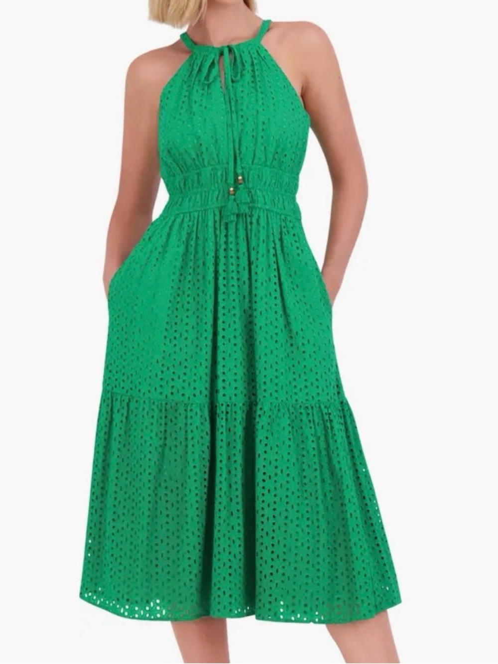 Vince Camuto Eyelet Halter Dress Sz 12 Nwt